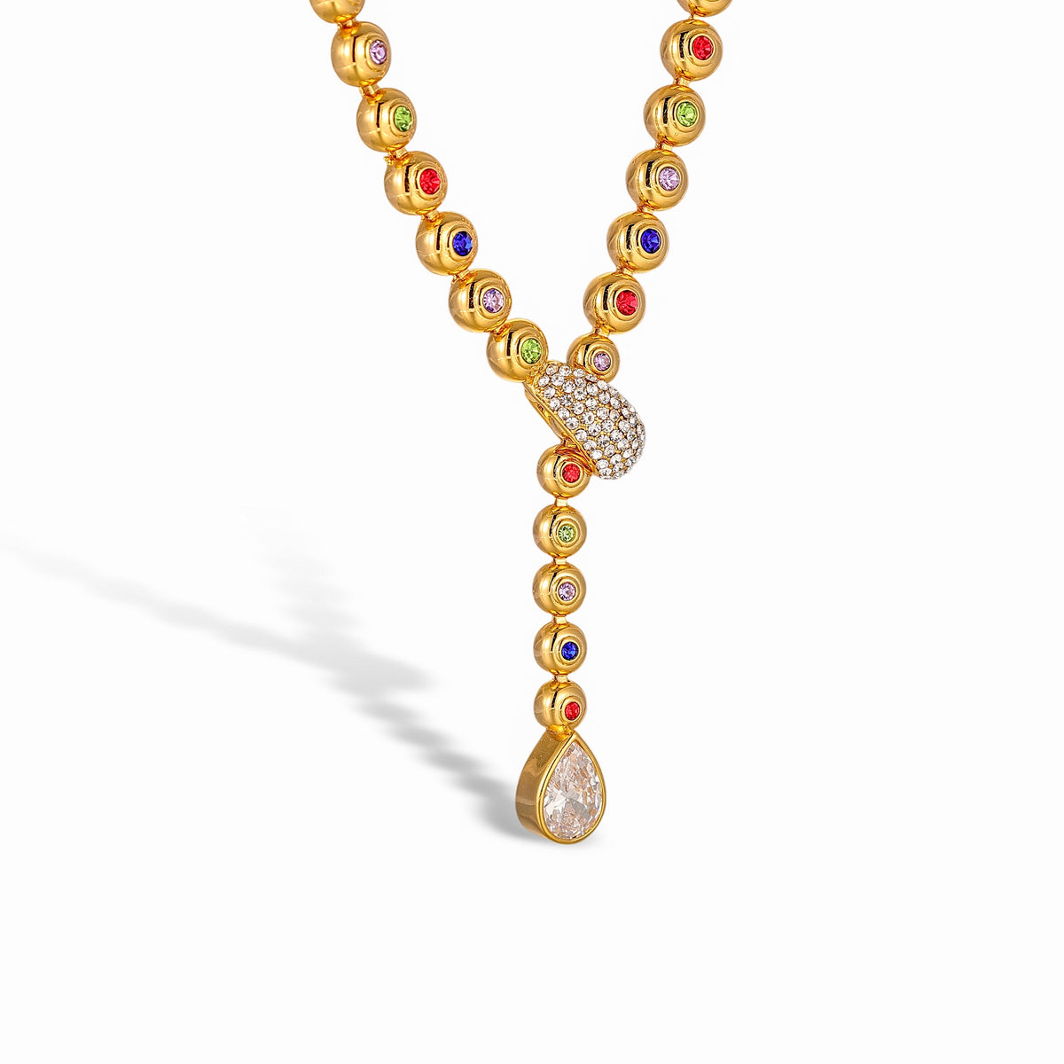 Dione 14K Gold Multicolor Round Necklace