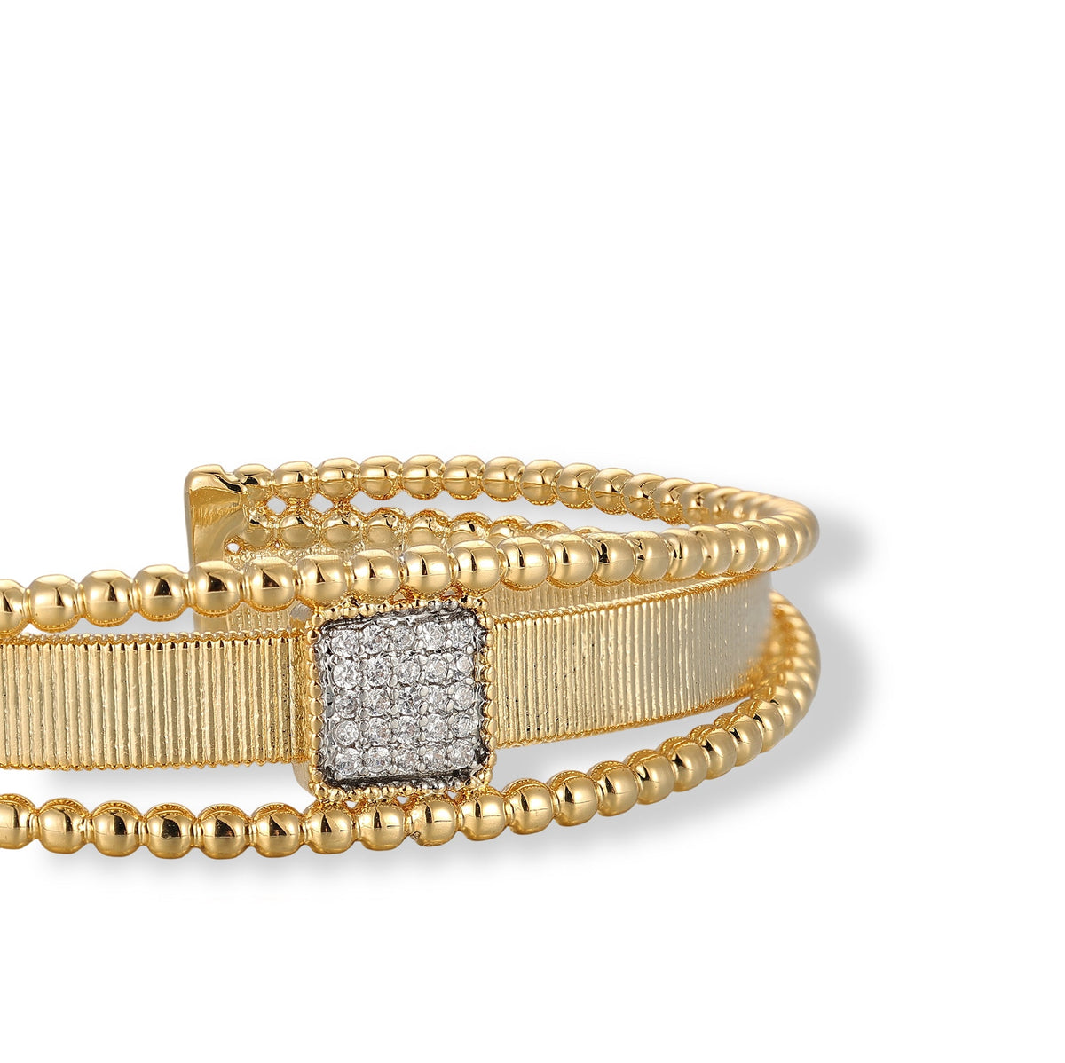 Domitille 14K Gold Square Open Bangle