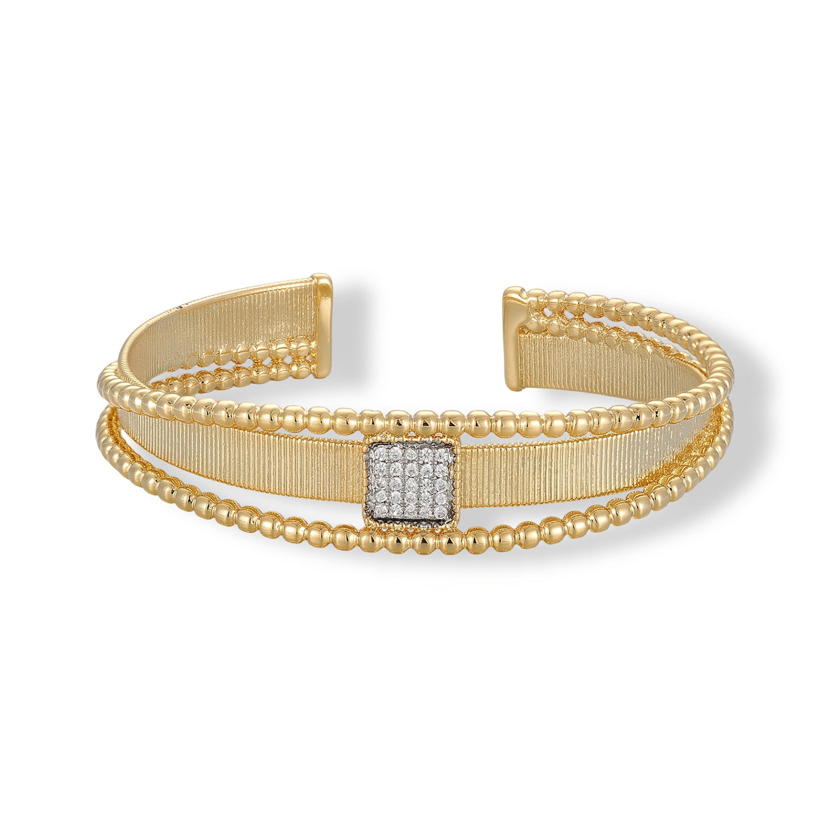 Domitille 14K Gold Square Open Bangle