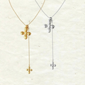 Donatienne 14K Gold Cross Lariat Necklace