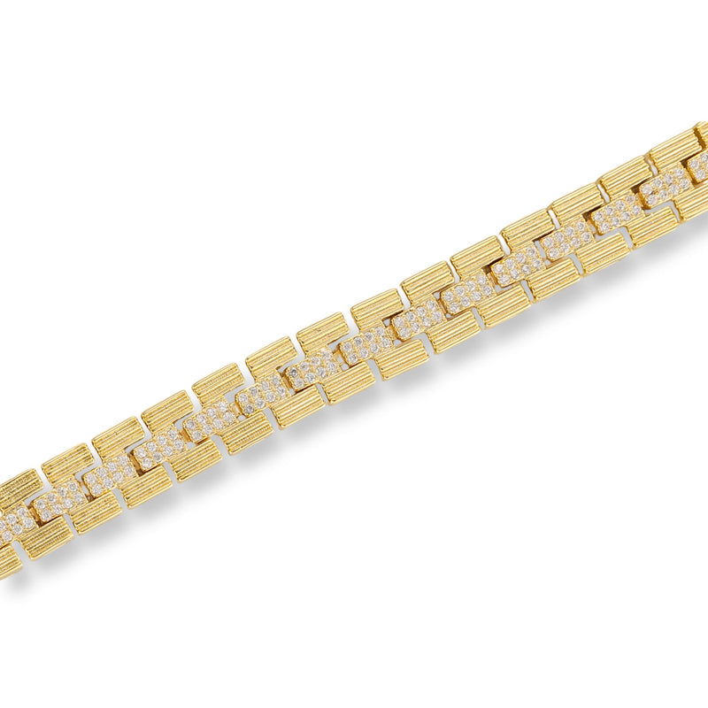 Dora 14K Gold Rectangular Tennis Bracelet