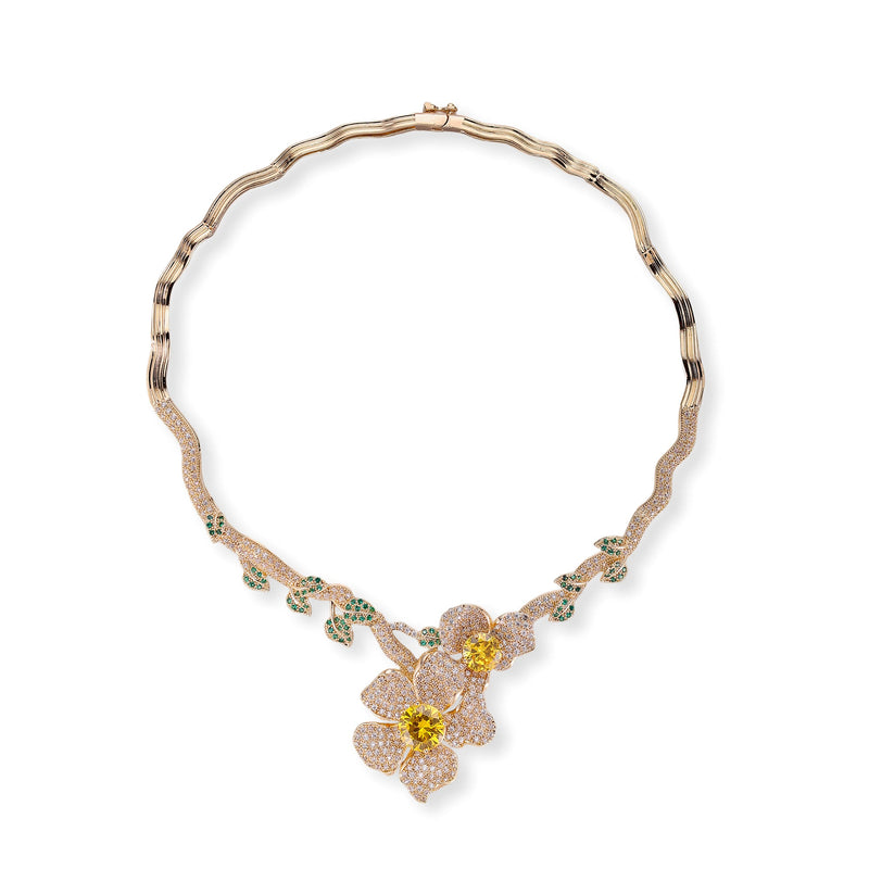 Dorothea Multicolor Floral Necklace & Earrings Set