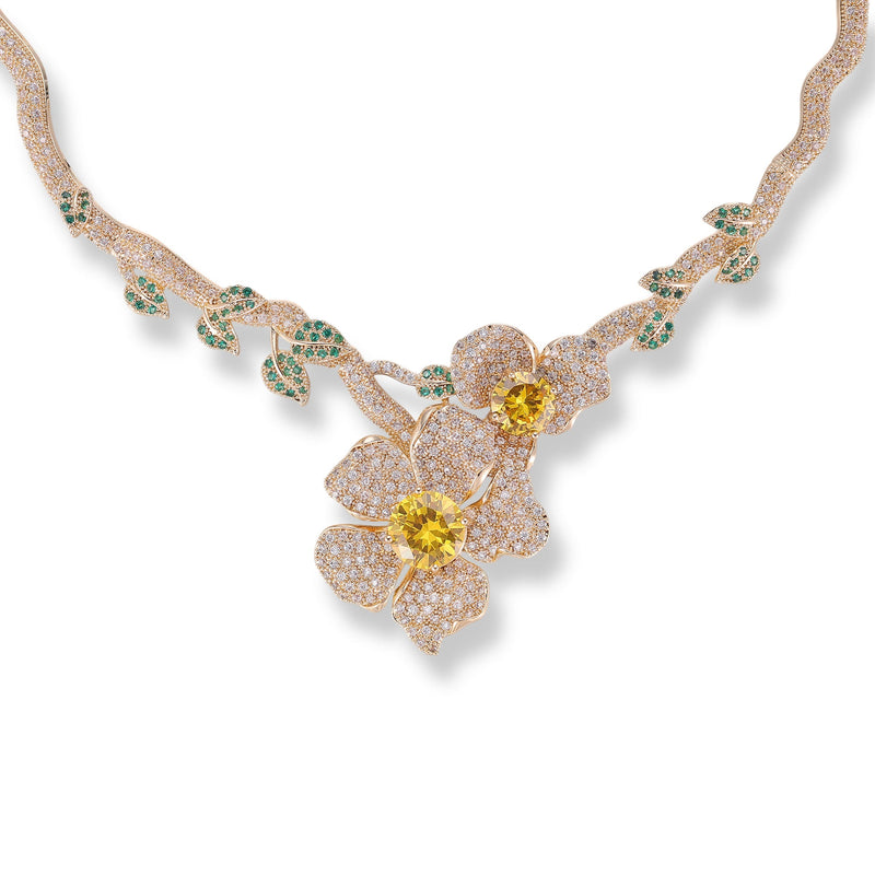Dorothea Multicolor Floral Necklace & Earrings Set