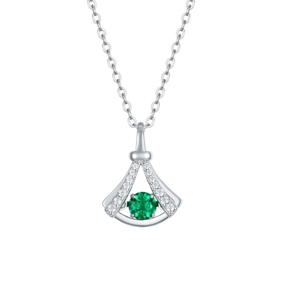 Douceline Emerald Green Fan Necklace