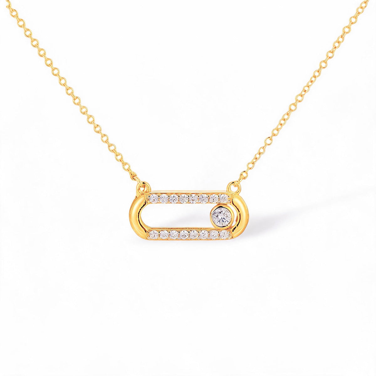 Dune 18K Gold Move Oval Neckalce