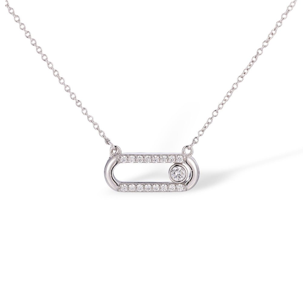 Dune White Move Oval Neckalce