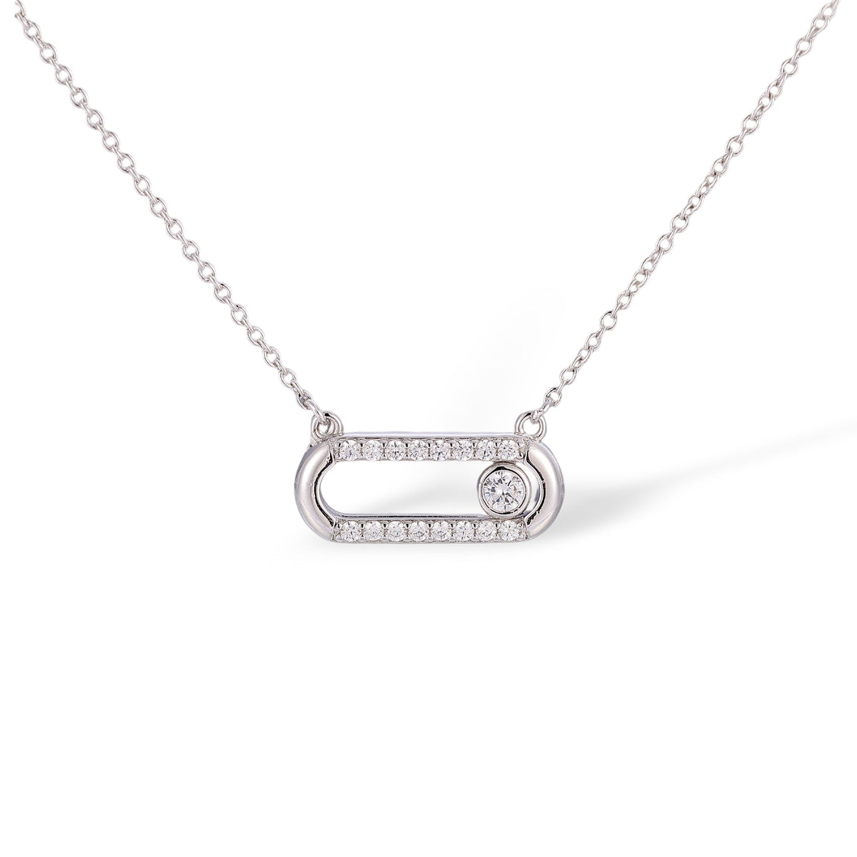 Dune White Move Oval Neckalce
