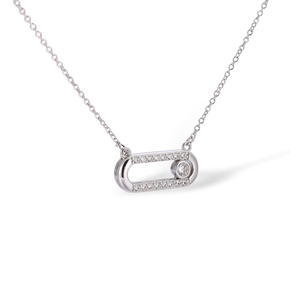 Dune White Move Oval Neckalce