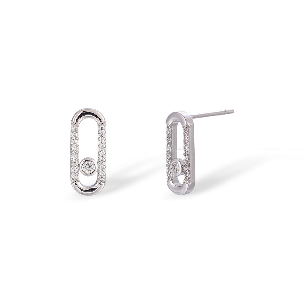 Dune White Oval Earrings