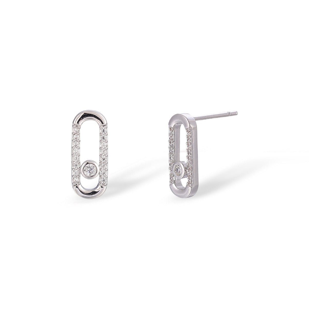Dune White Oval Earrings