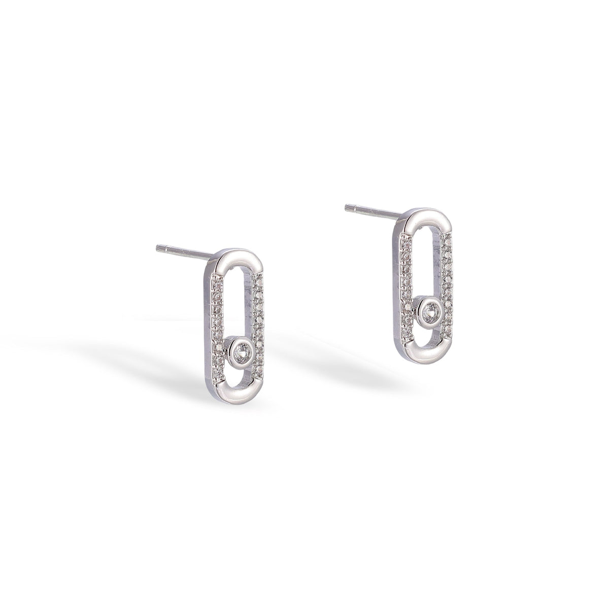 Dune White Oval Earrings