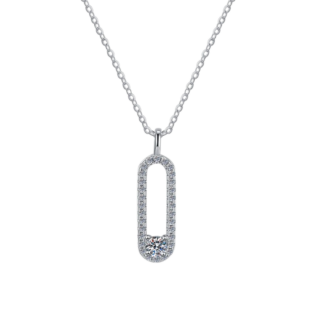 Dune White Oval Moissanite Necklace