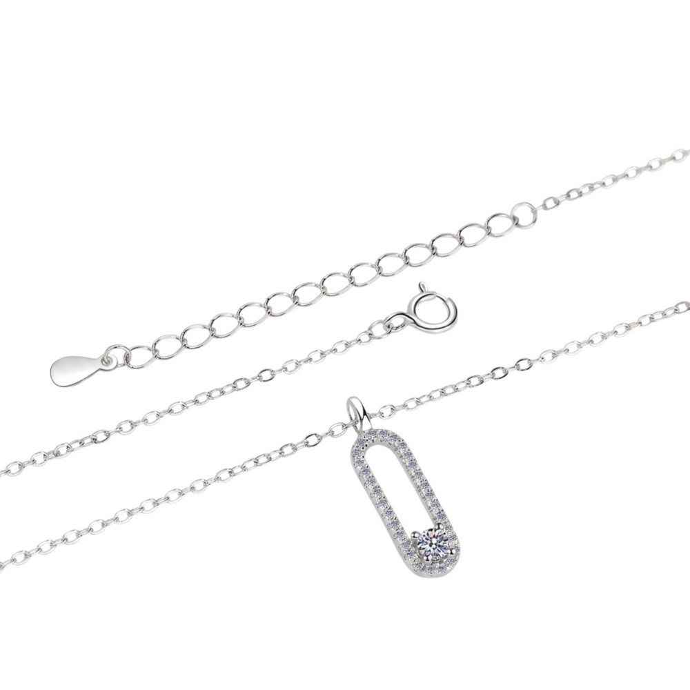 Dune White Oval Moissanite Necklace