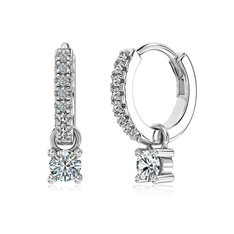 Eberhild White Round Moissanite Earrings