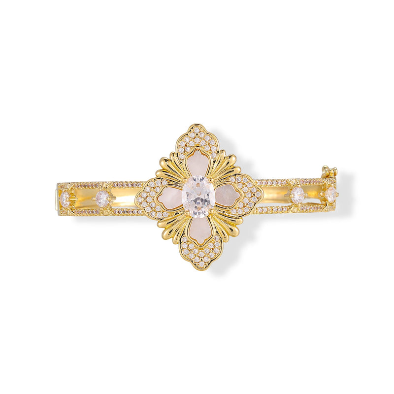 Eberlind 14K Gold Floral Bangle