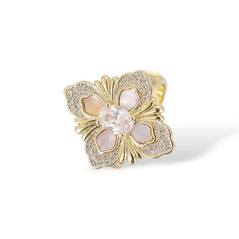 Eberlind 14K Gold Floral Open Ring