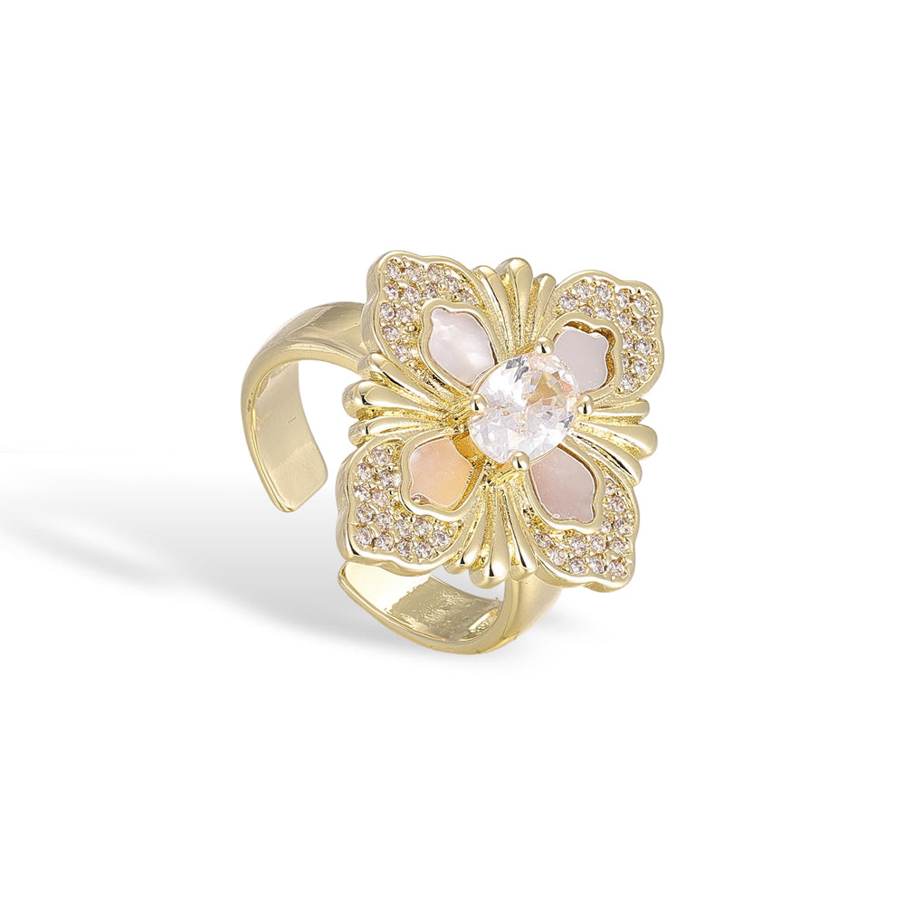 Eberlind 14K Gold Floral Open Ring