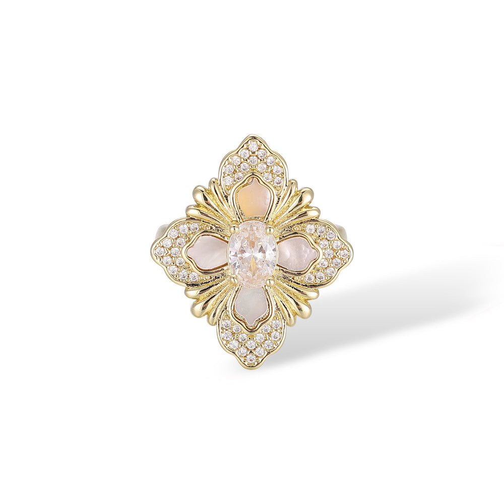 Eberlind 14K Gold Floral Open Ring