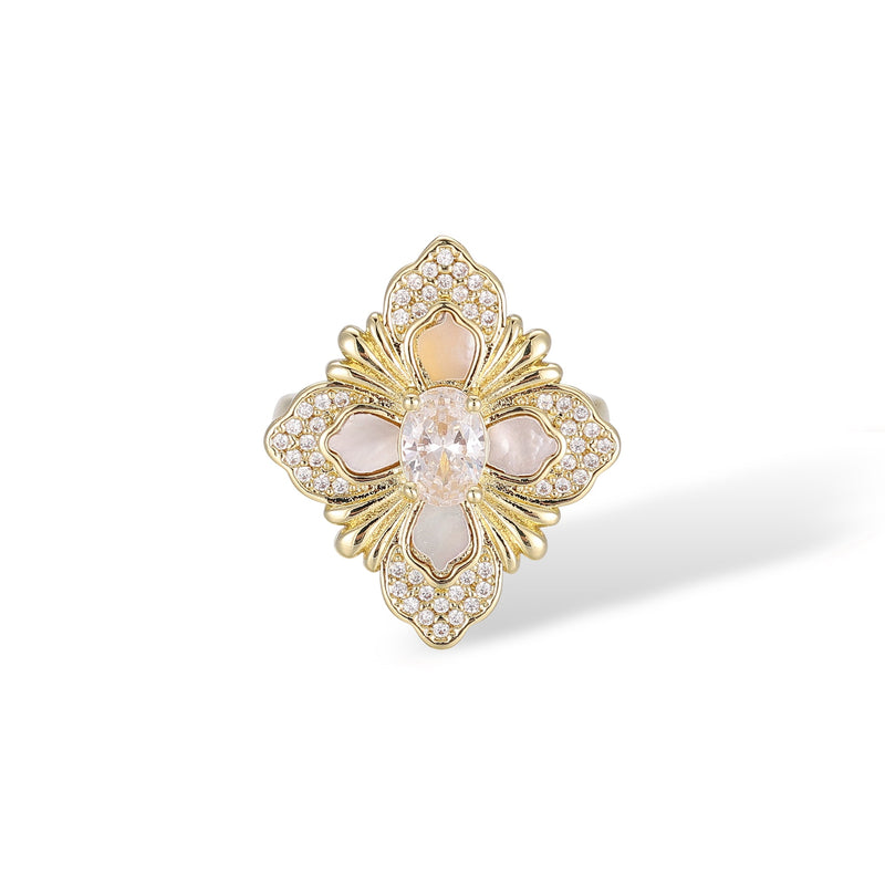 Eberlind 14K Gold Floral Open Ring