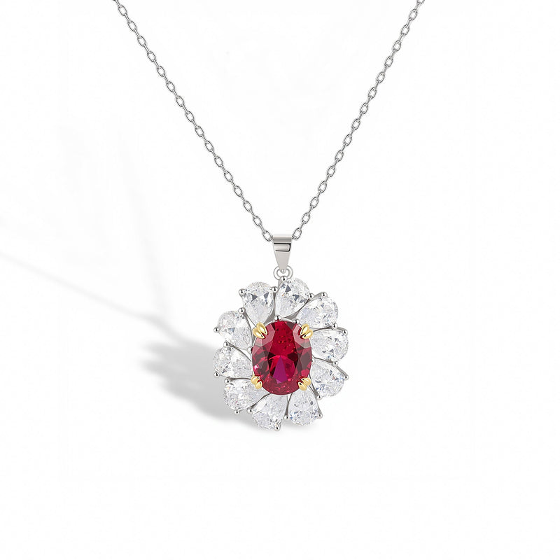 Éclat Ruby Blossom Necklace
