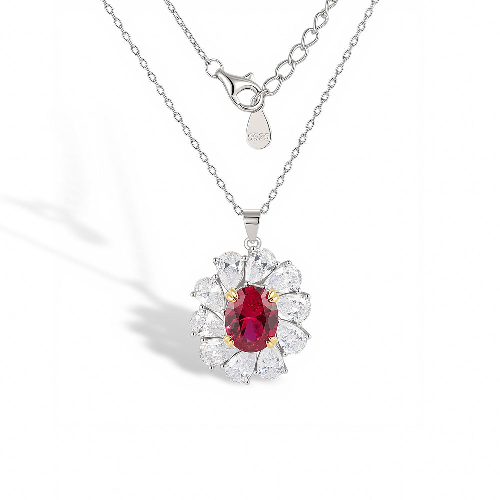 Éclat Ruby Blossom Necklace