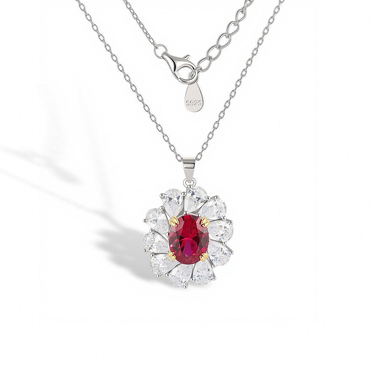 Éclat Ruby Blossom Necklace