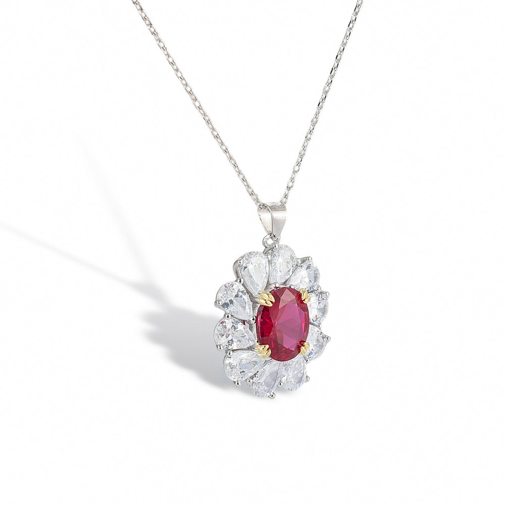 Éclat Ruby Blossom Necklace