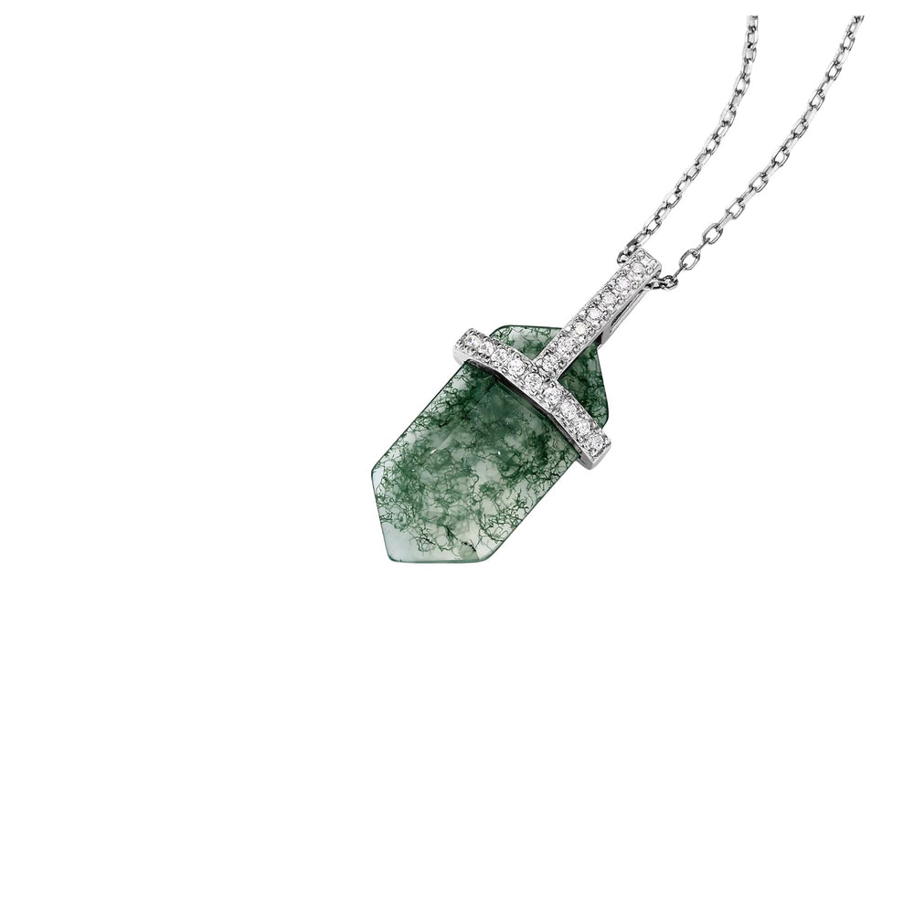 Édeline Green Moss Hexagonal Necklace