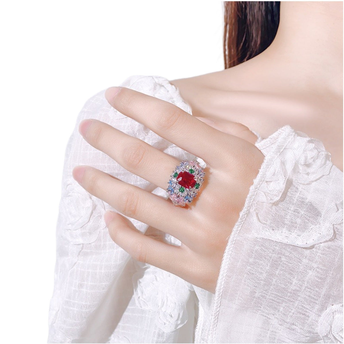 Edmonde Multicolor Mixed Shape Ring