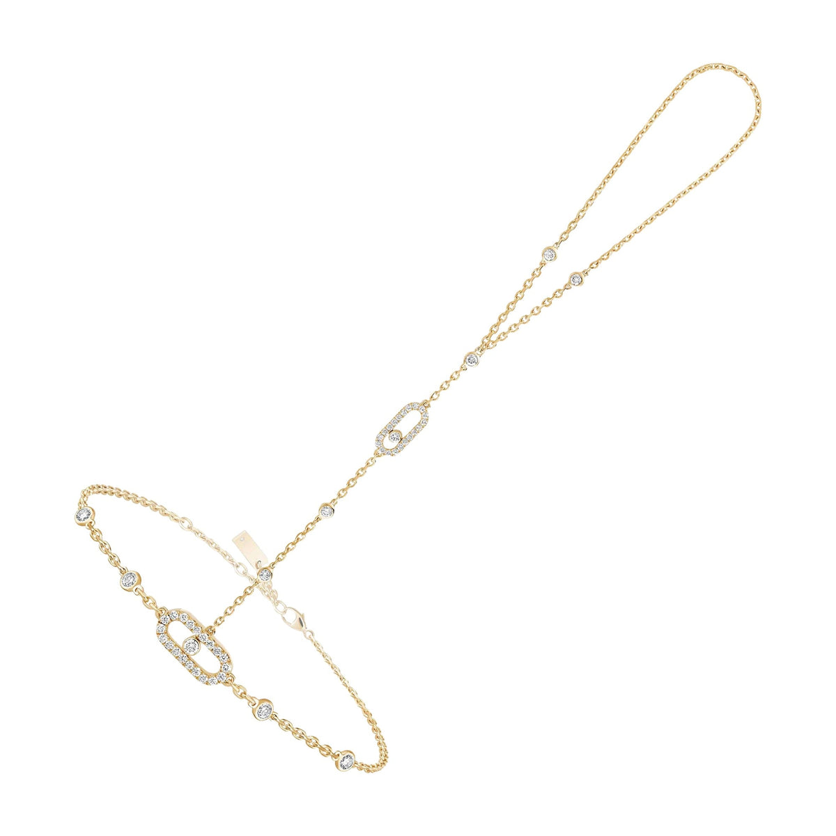 Egilrun 14K Gold Paperclip Linked Finger Bracelet