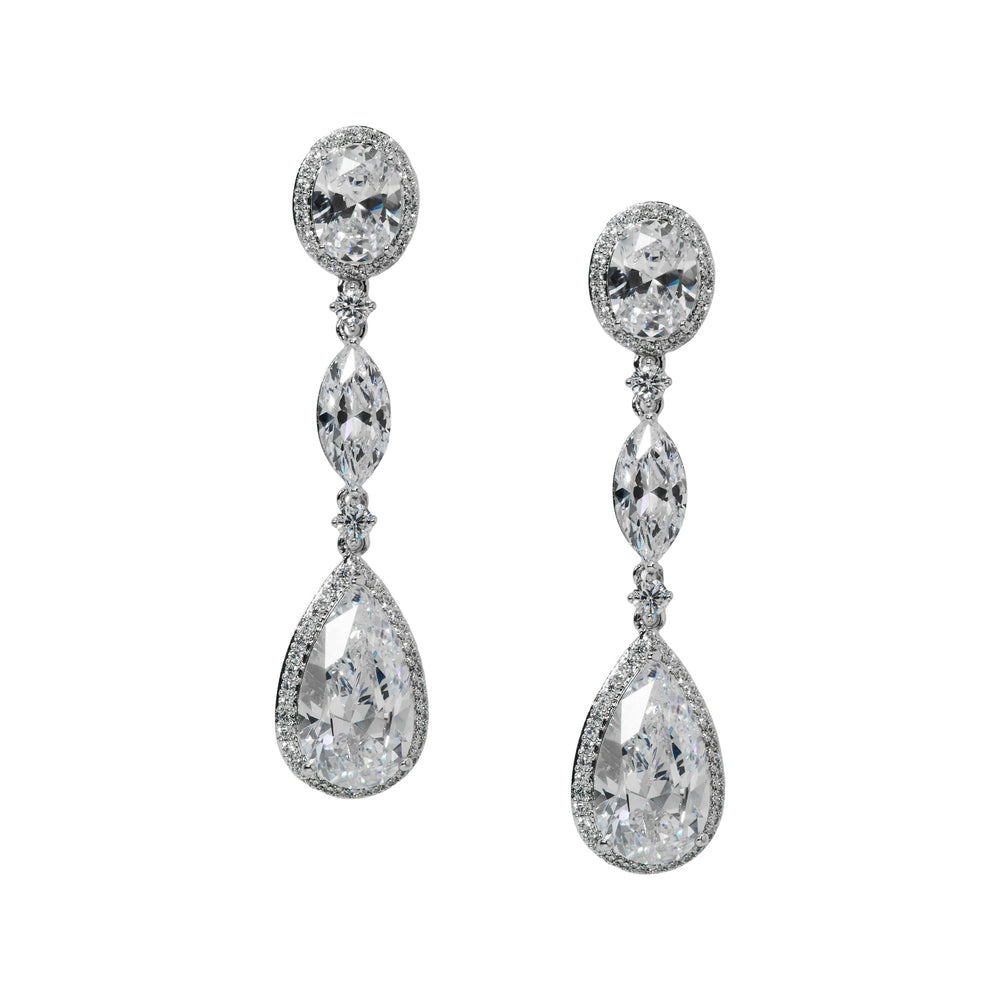 Églantine White Teardrop Drop Earrings