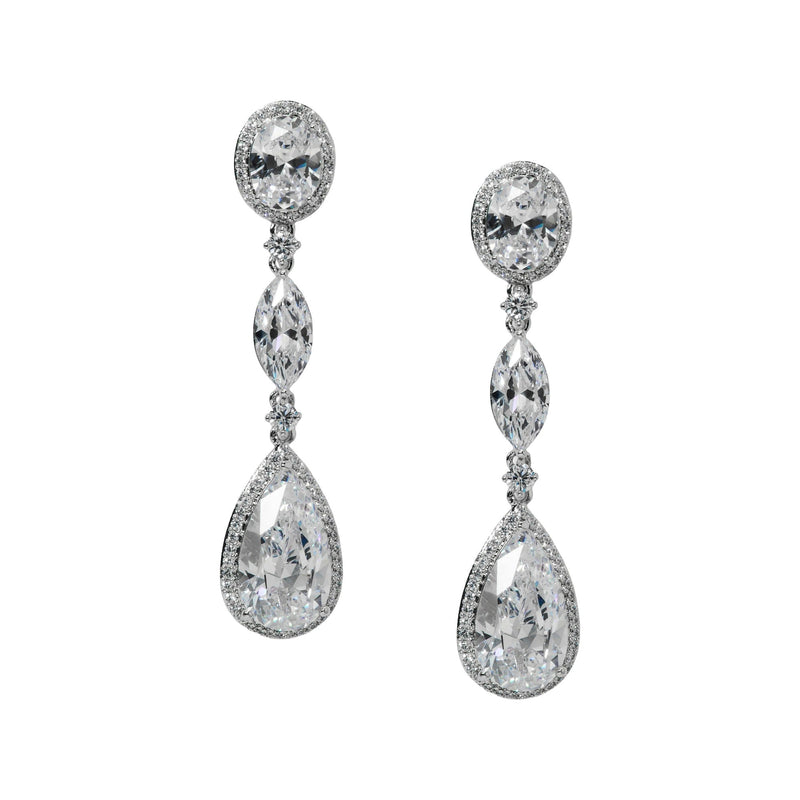 Églantine White Teardrop Drop Earrings