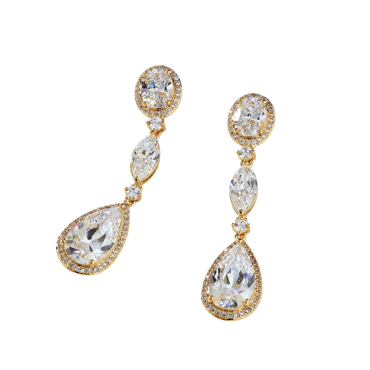 Églantine White Teardrop Drop Earrings