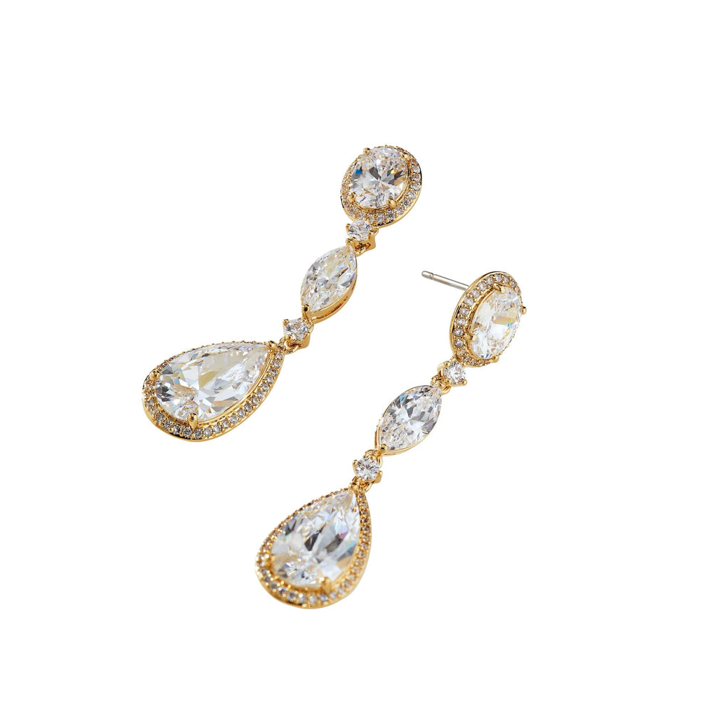 Églantine White Teardrop Drop Earrings