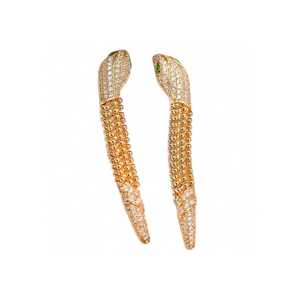 Eilrun 14K Champagne Gold Snake Earrings