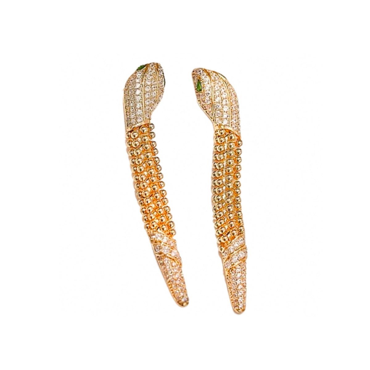 Eilrun 14K Champagne Gold Snake Earrings