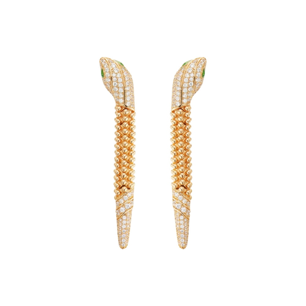 Eilrun 14K Champagne Gold Snake Earrings