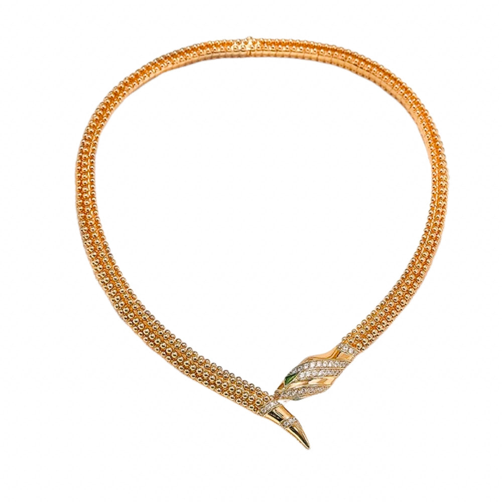 Eilrun 14K Champagne Gold Snake Necklace