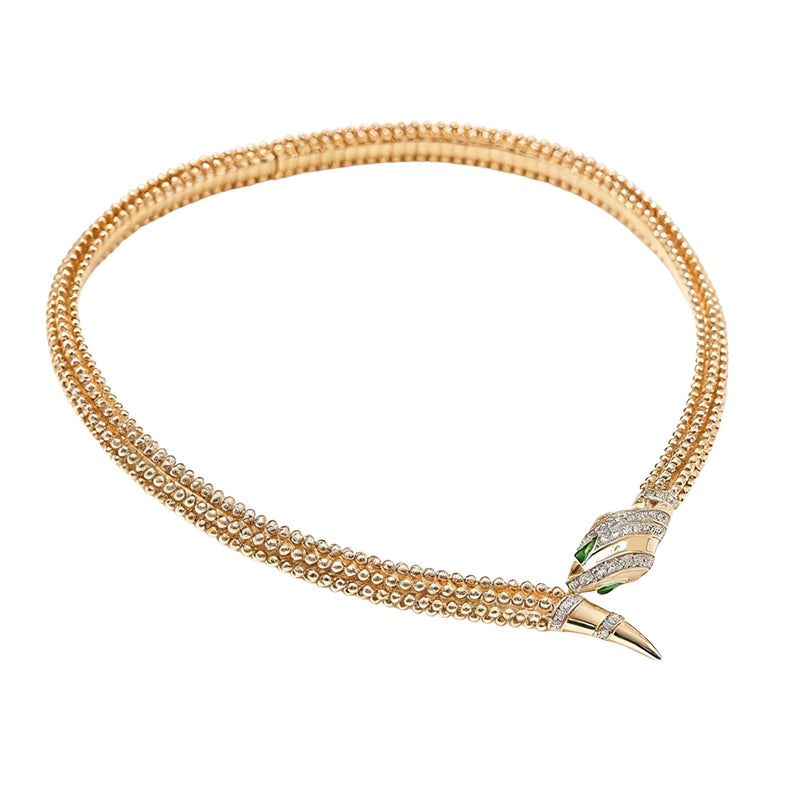 Eilrun 14K Champagne Gold Snake Necklace