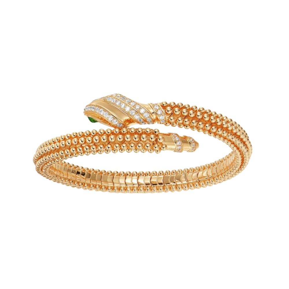 Eilrun 14K Champagne Gold Snake Open Bangle
