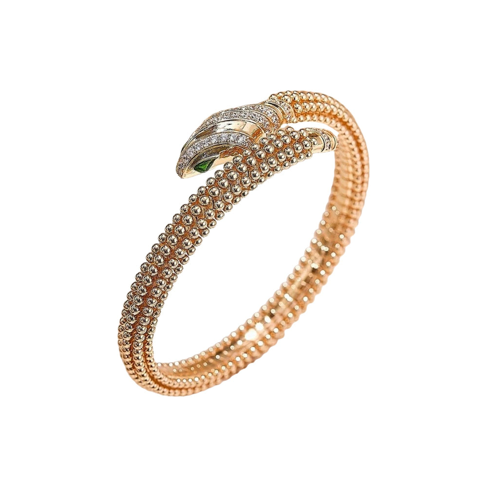 Eilrun 14K Champagne Gold Snake Open Bangle