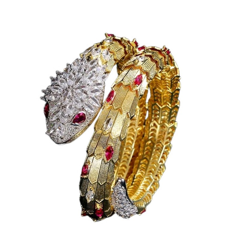 Éléonore 14K Gold Snake Open Bangle