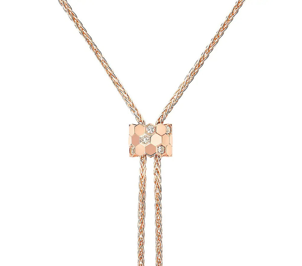 Elflind 14K Gold Hexagonal Honeycomb Necklace