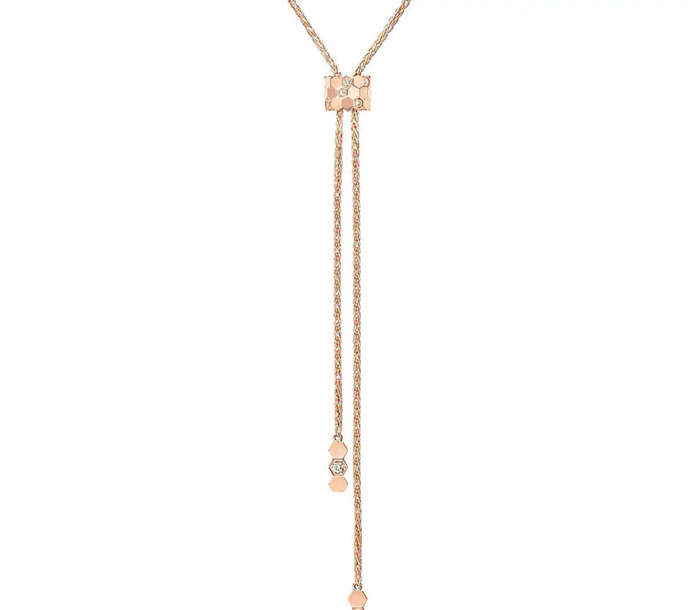 Elflind 14K Gold Hexagonal Honeycomb Necklace