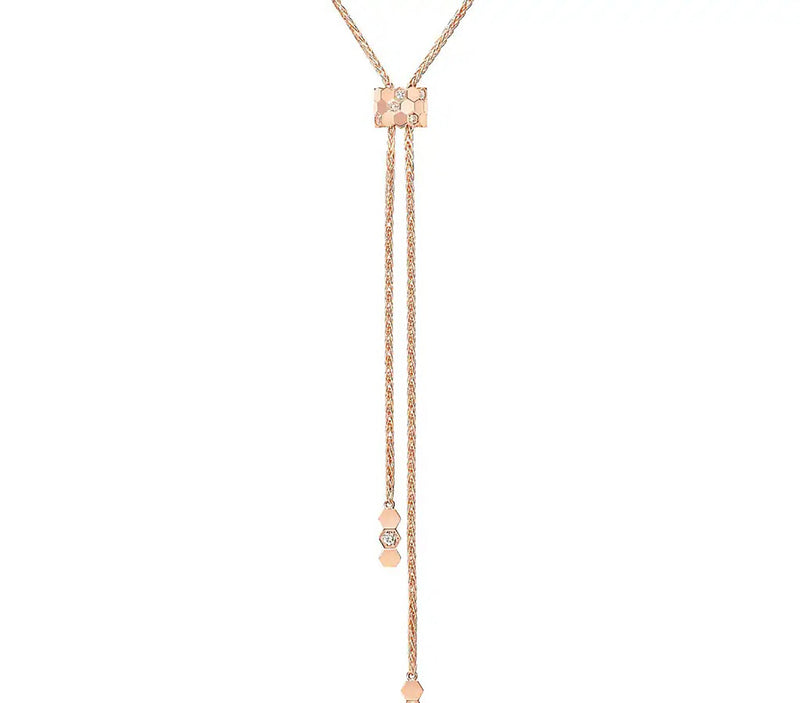 Elflind 14K Gold Hexagonal Honeycomb Necklace