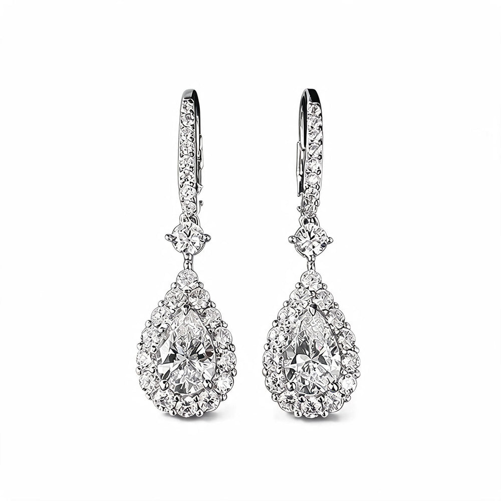 Elhild White Teardrop Earrings