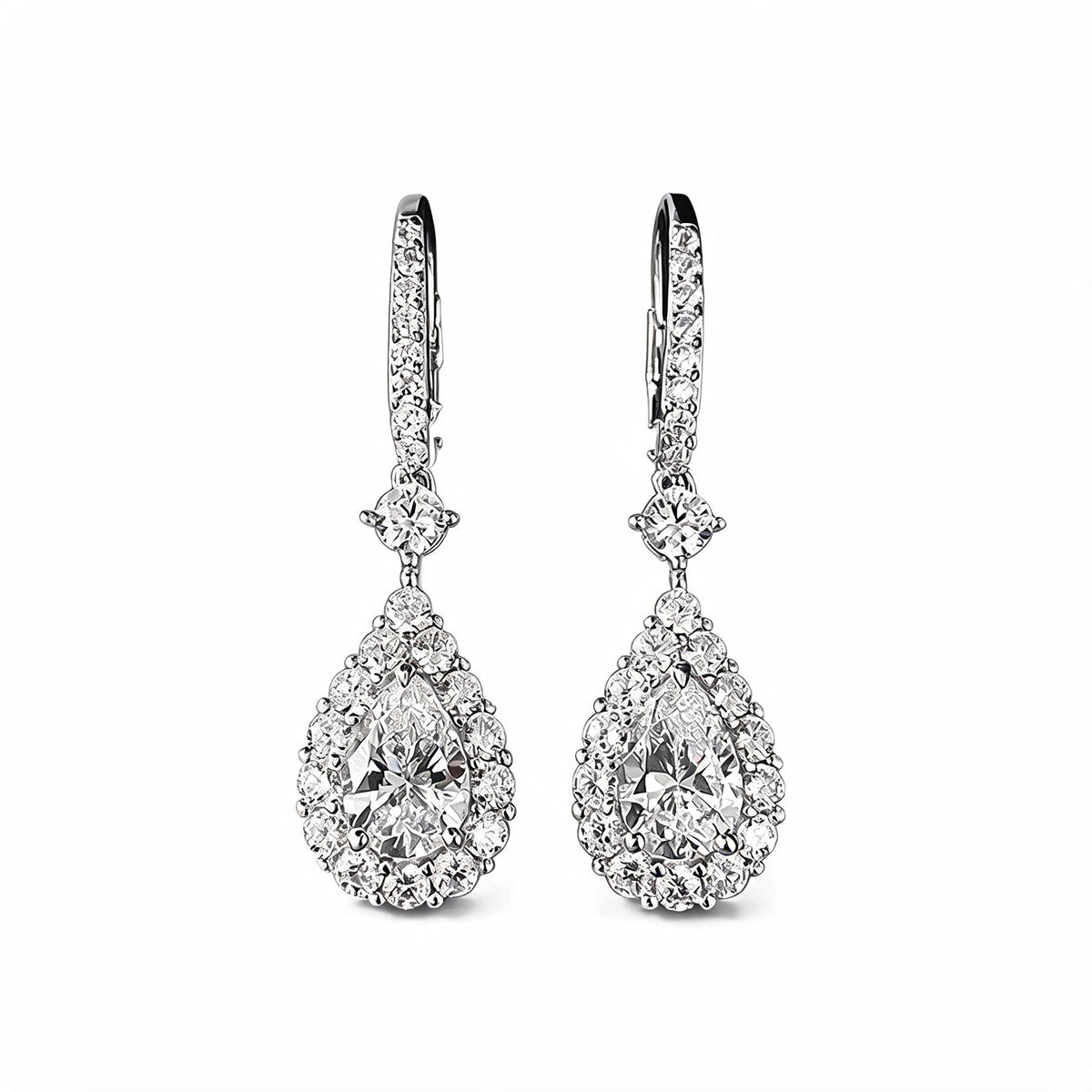 Elhild White Teardrop Earrings