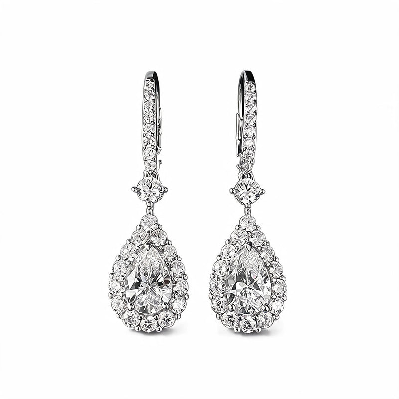 Elhild White Teardrop Earrings