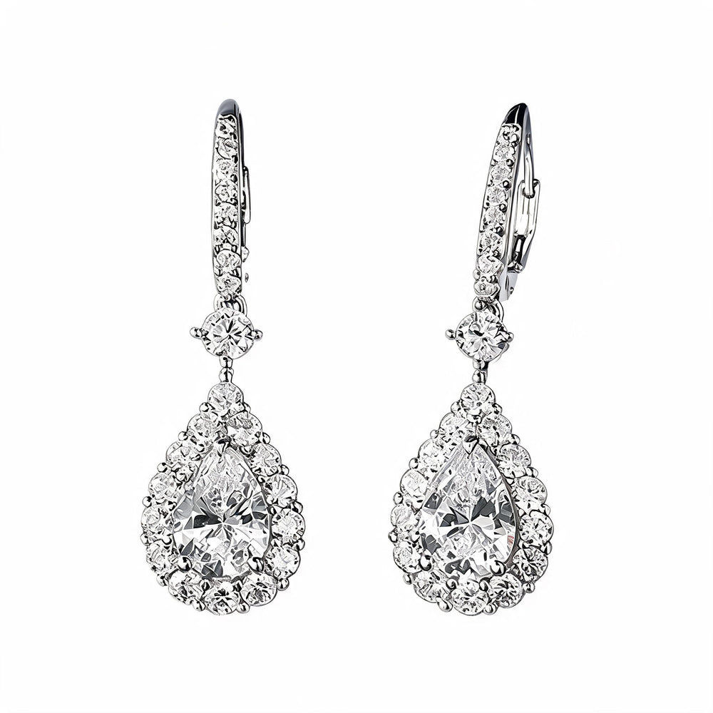 Elhild White Teardrop Earrings