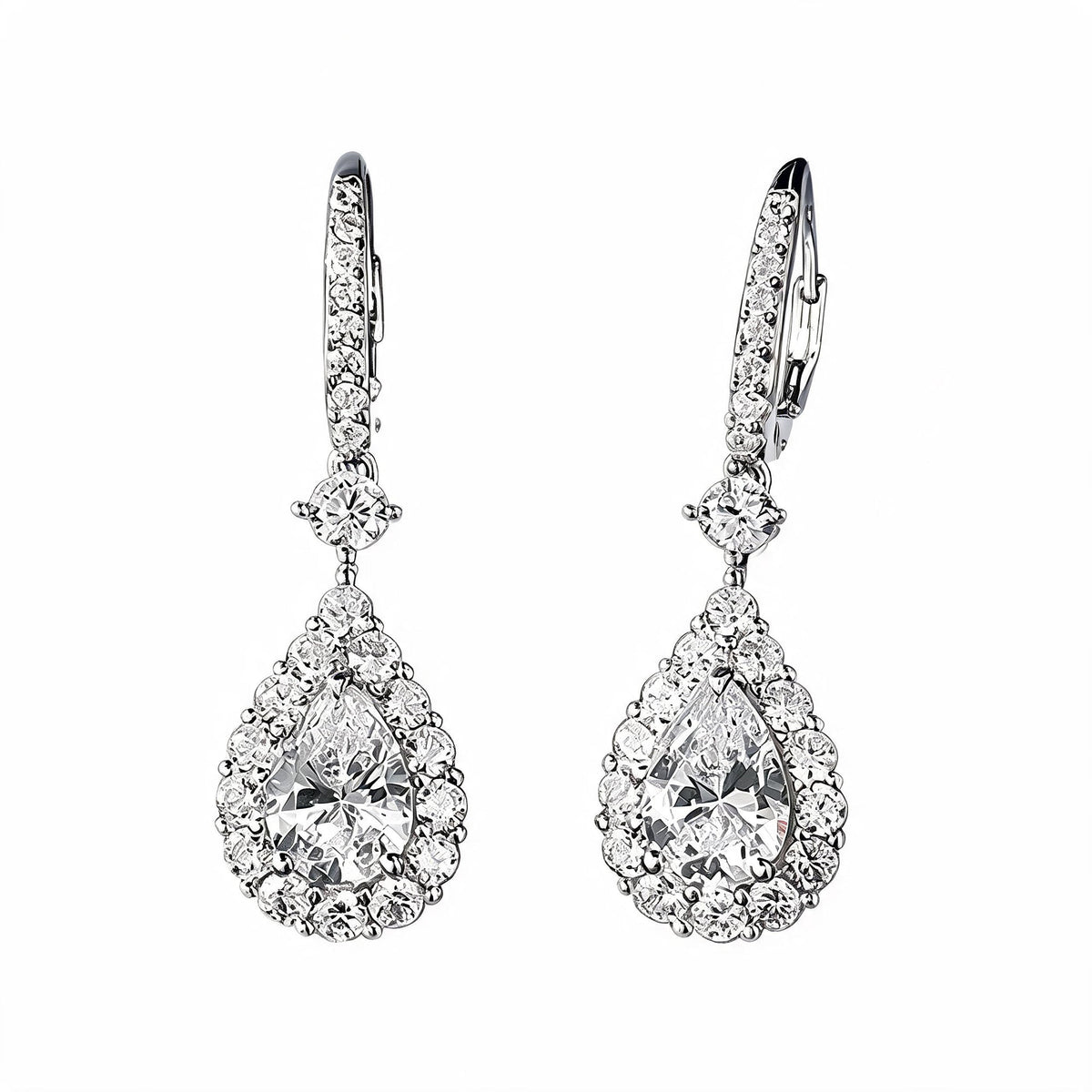 Elhild White Teardrop Earrings